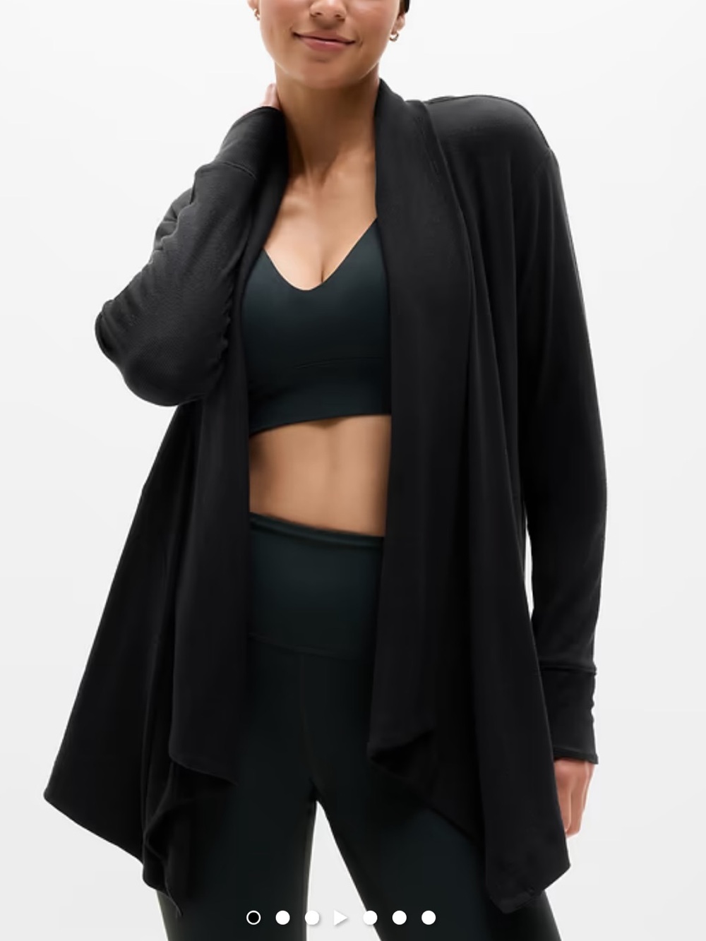 NWOT Athleta Ribbed Pranayama Restore Wrap Black